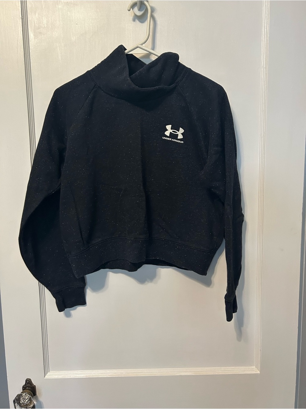 Under Armour Black Cropped Funnel Neck Sweatshirt
